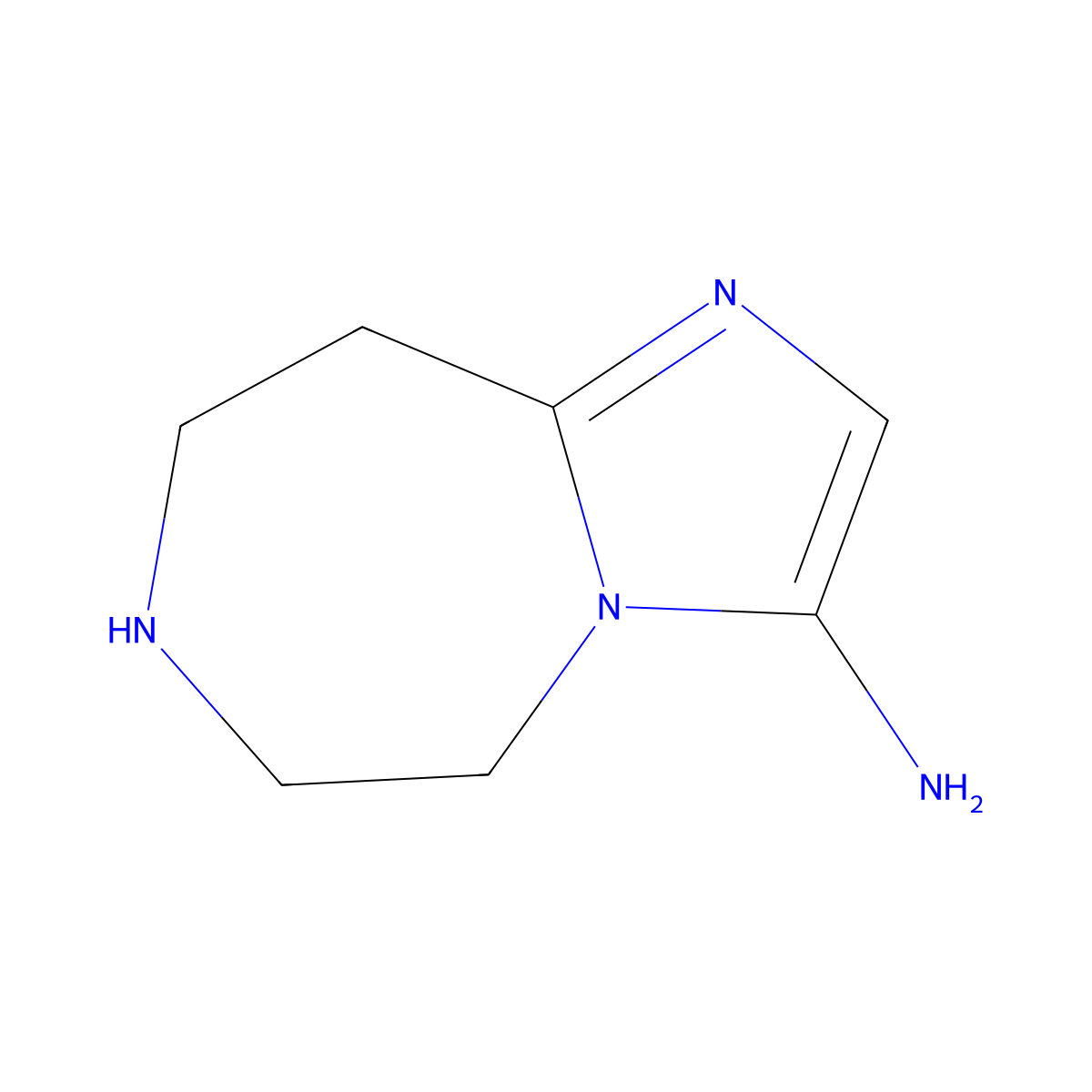 5H,6H,7H,8H,9H-imidazo[1,2-d][1,4]diazepin-3-amine molecular structure, CAS 2680798-43-8