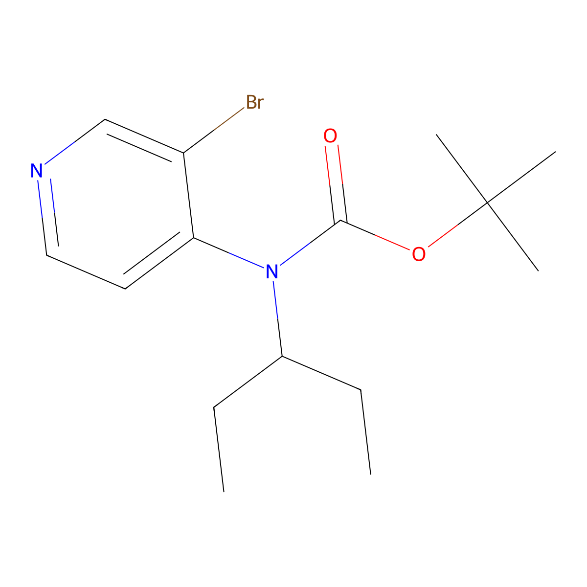 tert-butyl N-(3-bromopyridin-4-yl)-N-(pentan-3-yl)carbamate molecular structure, CAS 2680798-44-9