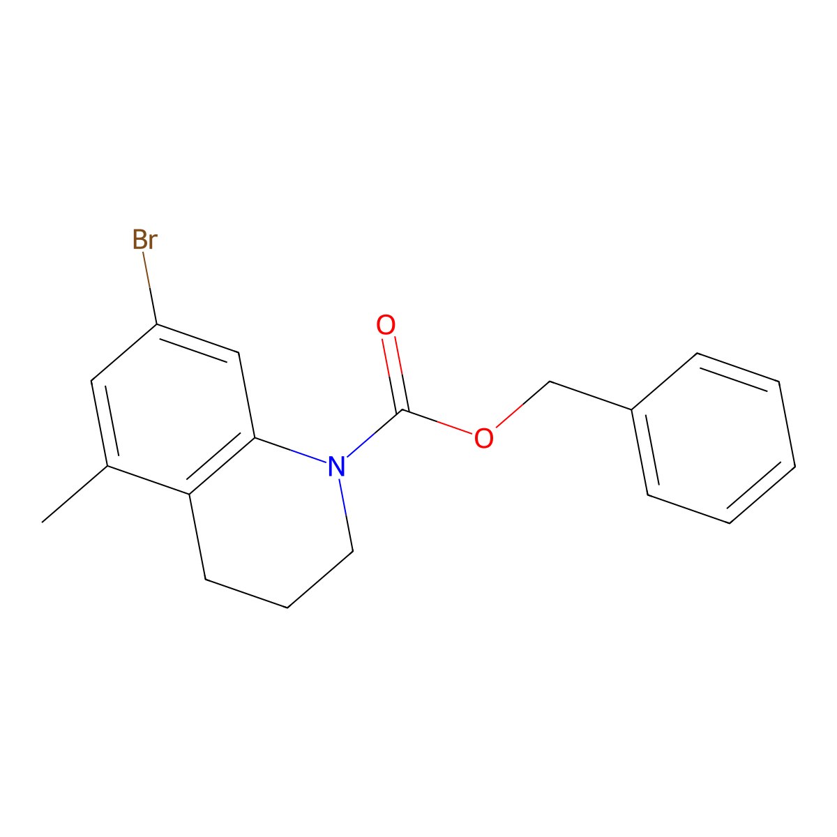 Benzyl 7-bromo-5-methyl-1,2,3,4-tetrahydroquinoline-1-carboxylate molecular structure, CAS 2680798-54-1