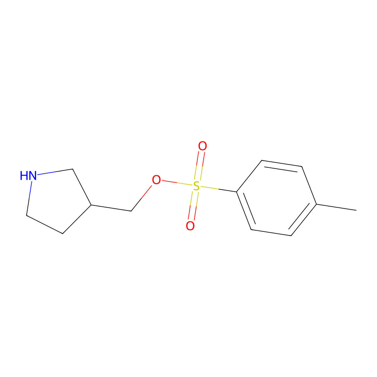 (Pyrrolidin-3-yl)methyl 4-methylbenzene-1-sulfonate molecular structure, CAS 2680798-60-9