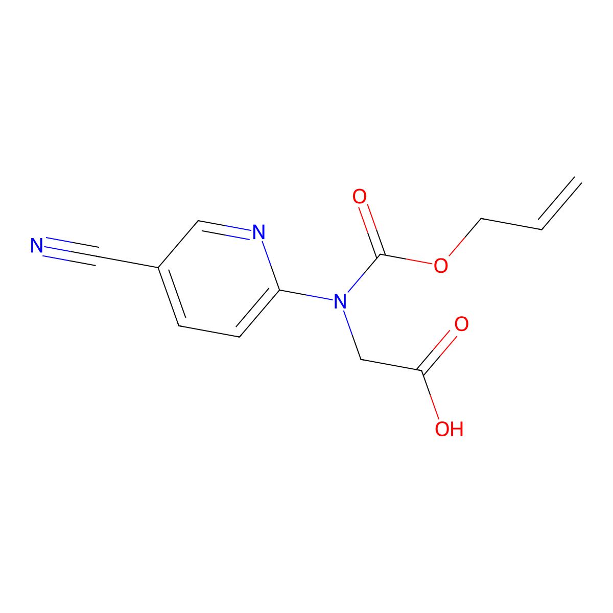 2-[(5-Cyanopyridin-2-yl)[(prop-2-en-1-yloxy)carbonyl]amino]acetic acid molecular structure, CAS 2680798-66-5