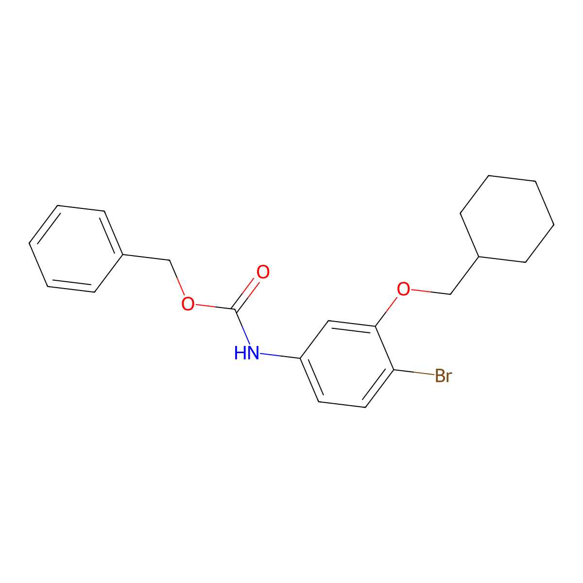 benzyl N-[4-bromo-3-(cyclohexylmethoxy)phenyl]carbamate molecular structure, CAS 2680798-68-7