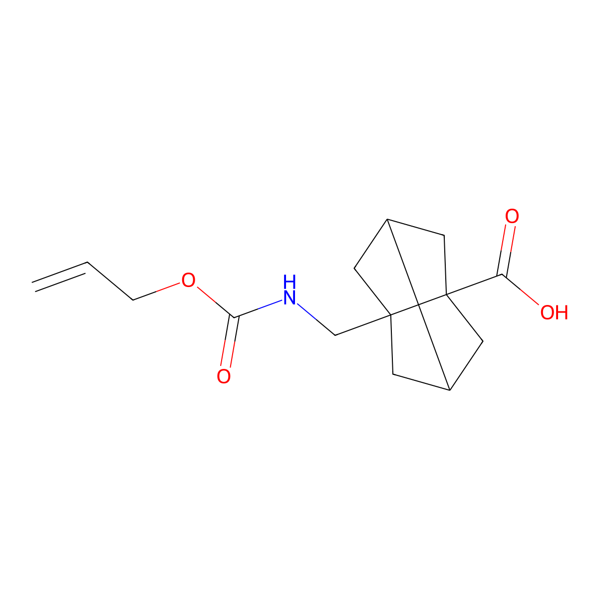5-({[(Prop-2-en-1-yloxy)carbonyl]amino}methyl)tricyclo[3.3.0.0,3,7]octane-1-carboxylic acid molecular structure, CAS 2680798-71-2