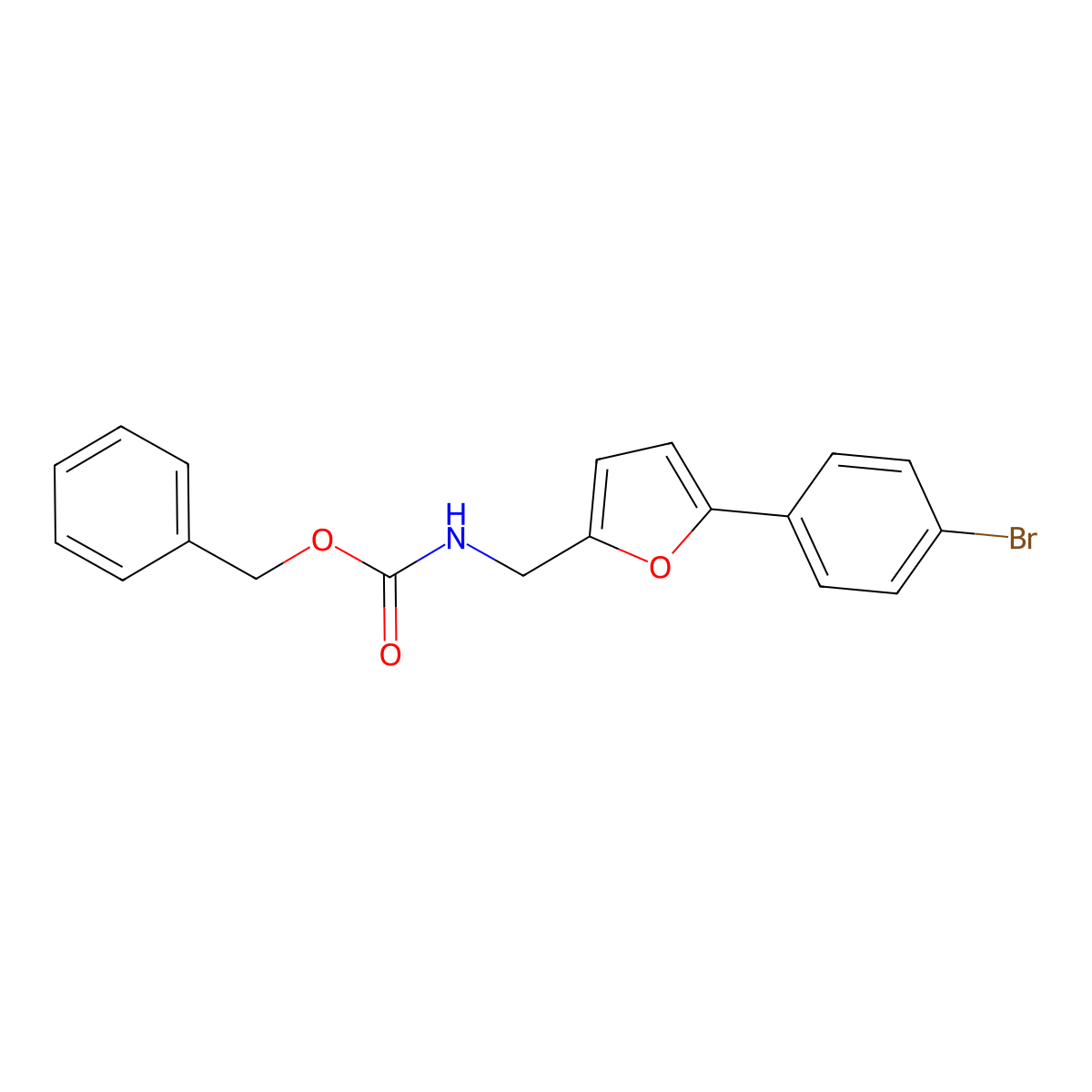 benzyl N-{[5-(4-bromophenyl)furan-2-yl]methyl}carbamate molecular structure, CAS 2680798-73-4