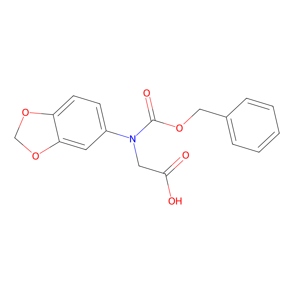 2-[(1,3-Dioxaindan-5-yl)[(benzyloxy)carbonyl]amino]acetic acid molecular structure, CAS 2680798-80-3