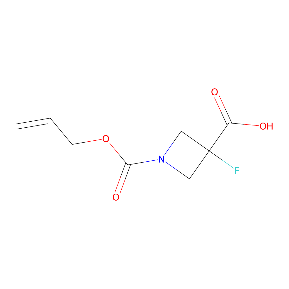 3-Fluoro-1-[(prop-2-en-1-yloxy)carbonyl]azetidine-3-carboxylic acid molecular structure, CAS 2680798-94-9