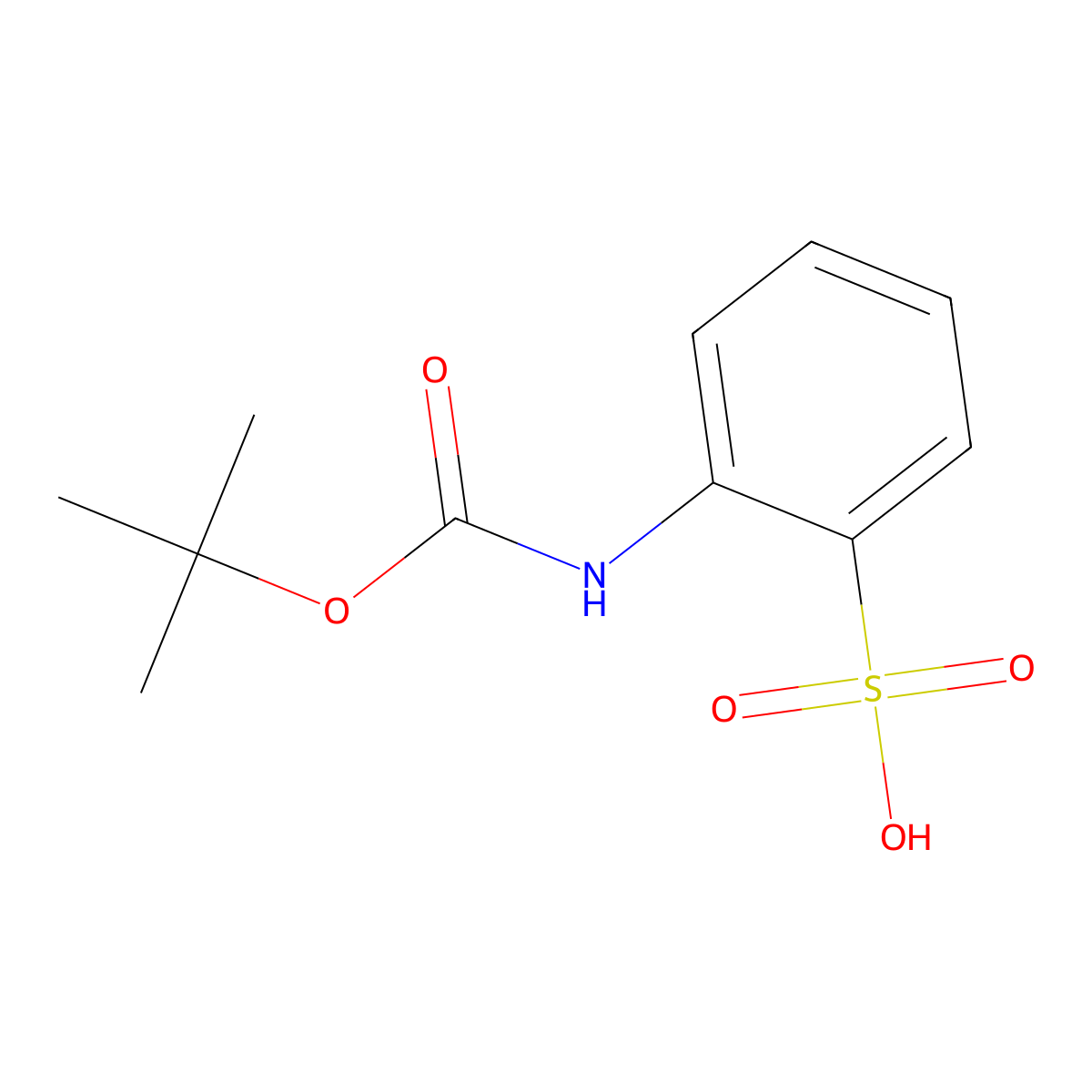 2-{[(Tert-butoxy)carbonyl]amino}benzene-1-sulfonic acid molecular structure, CAS 2680798-97-2