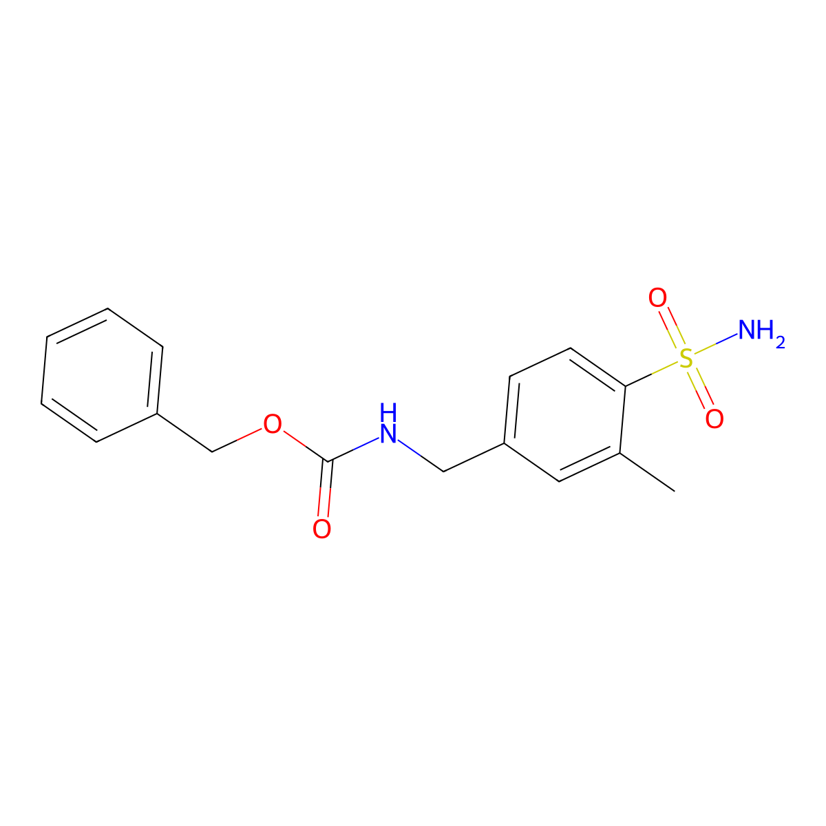 benzyl N-[(3-methyl-4-sulfamoylphenyl)methyl]carbamate molecular structure, CAS 2680798-98-3