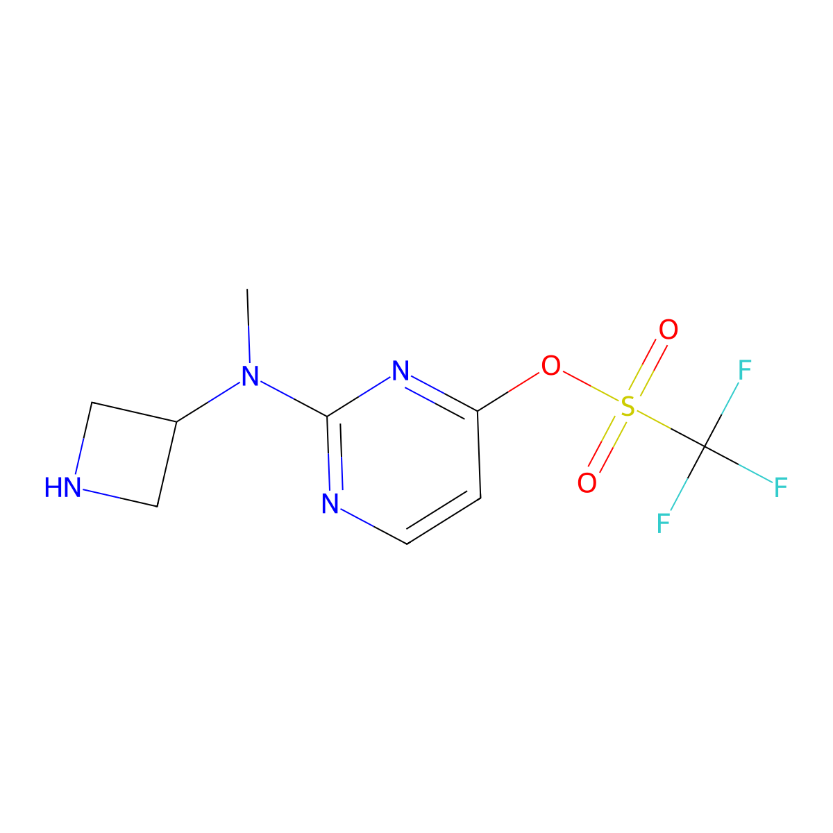 2-[(Azetidin-3-yl)(methyl)amino]pyrimidin-4-yl trifluoromethanesulfonate molecular structure, CAS 2680798-99-4