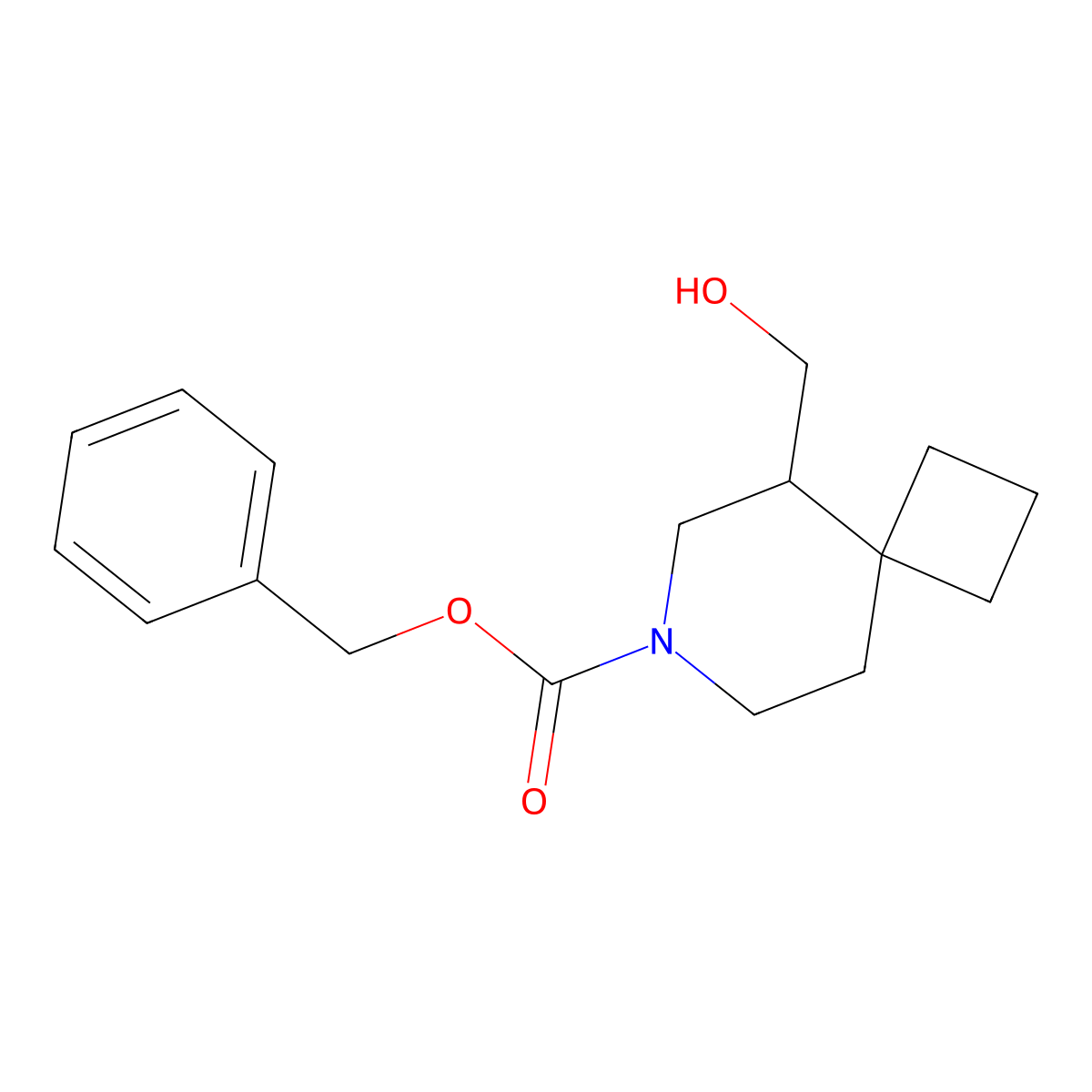 Benzyl 5-(hydroxymethyl)-7-azaspiro[3.5]nonane-7-carboxylate molecular structure, CAS 2680799-06-6