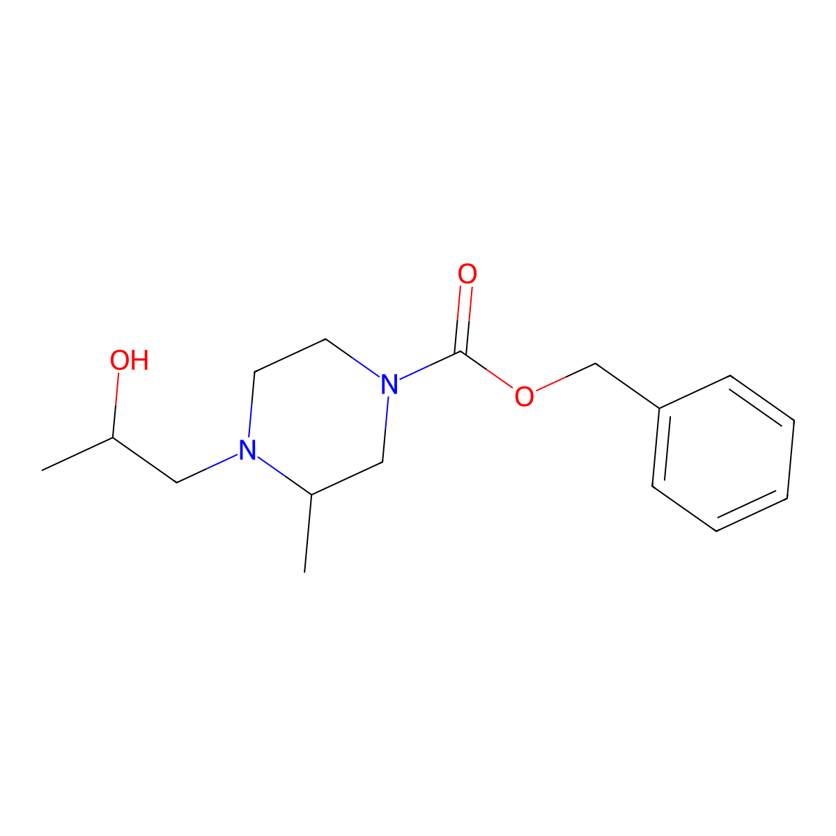 Benzyl 4-(2-hydroxypropyl)-3-methylpiperazine-1-carboxylate molecular structure, CAS 2680799-23-7