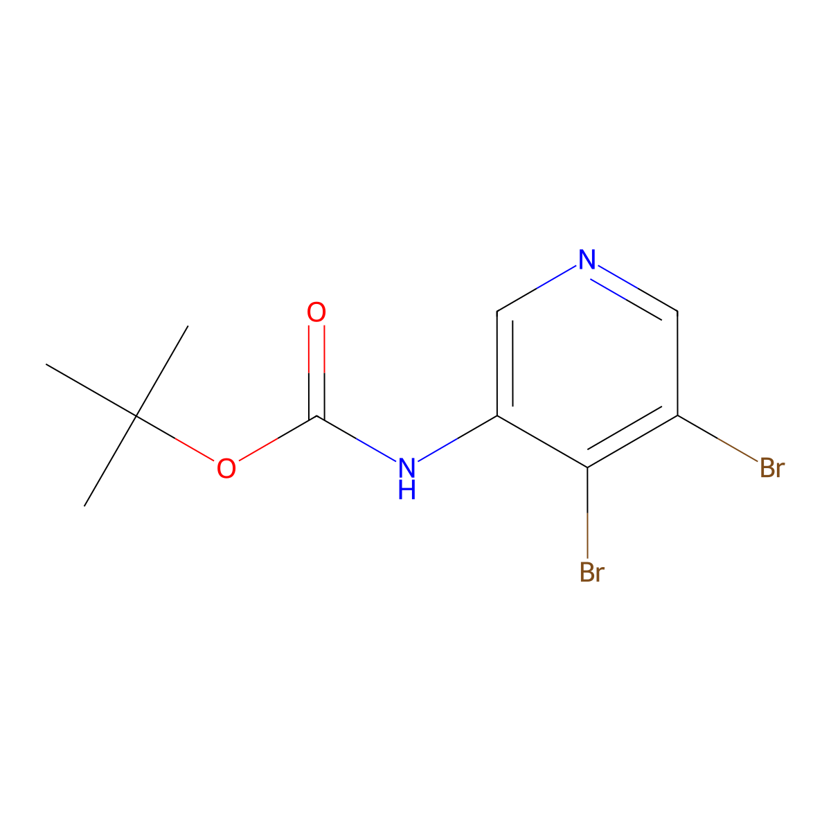 tert-butyl N-(4,5-dibromopyridin-3-yl)carbamate molecular structure, CAS 2680799-27-1