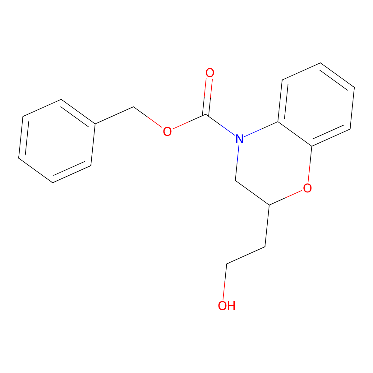 benzyl 2-(2-hydroxyethyl)-3,4-dihydro-2H-1,4-benzoxazine-4-carboxylate molecular structure, CAS 2680799-32-8