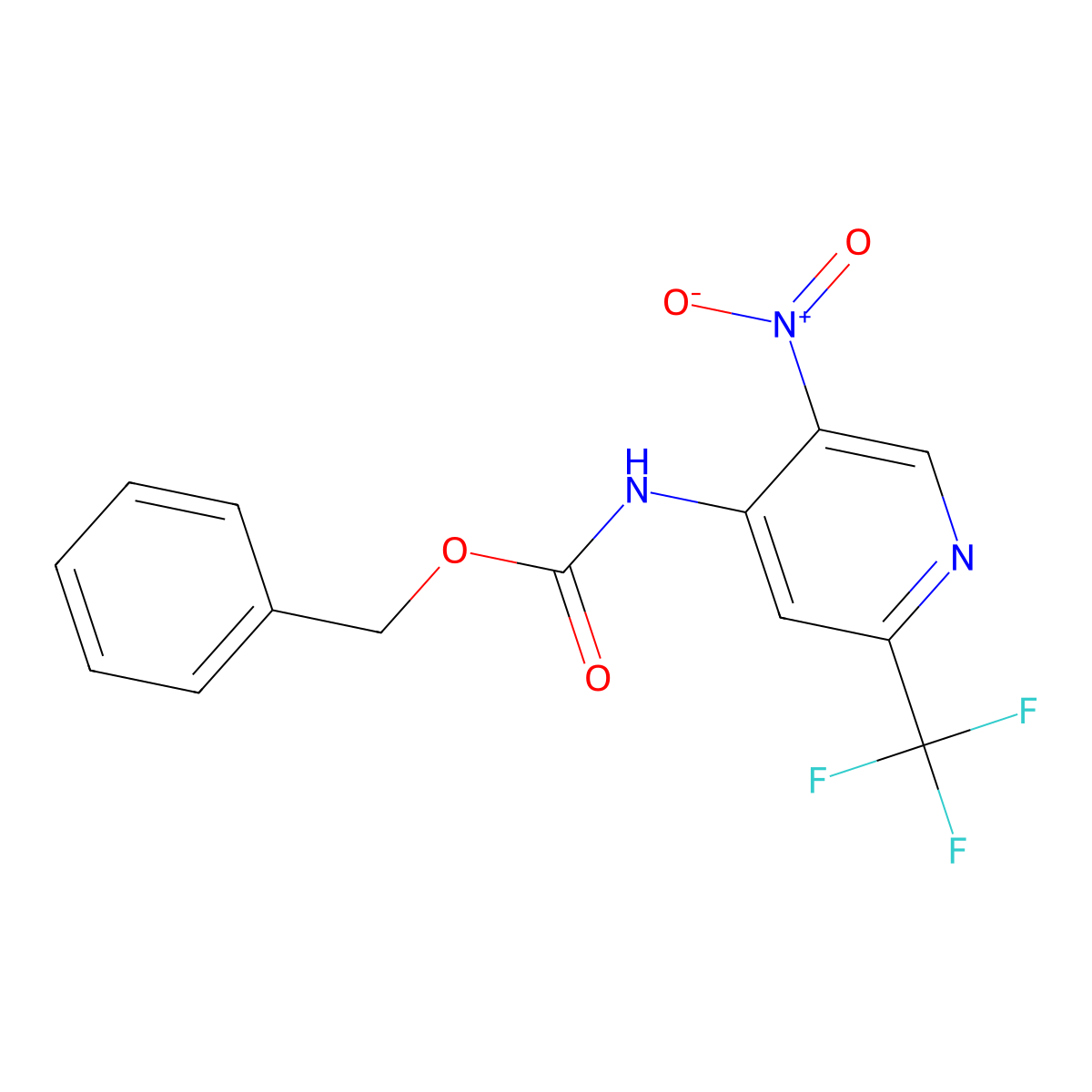 benzyl N-[5-nitro-2-(trifluoromethyl)pyridin-4-yl]carbamate molecular structure, CAS 2680799-49-7