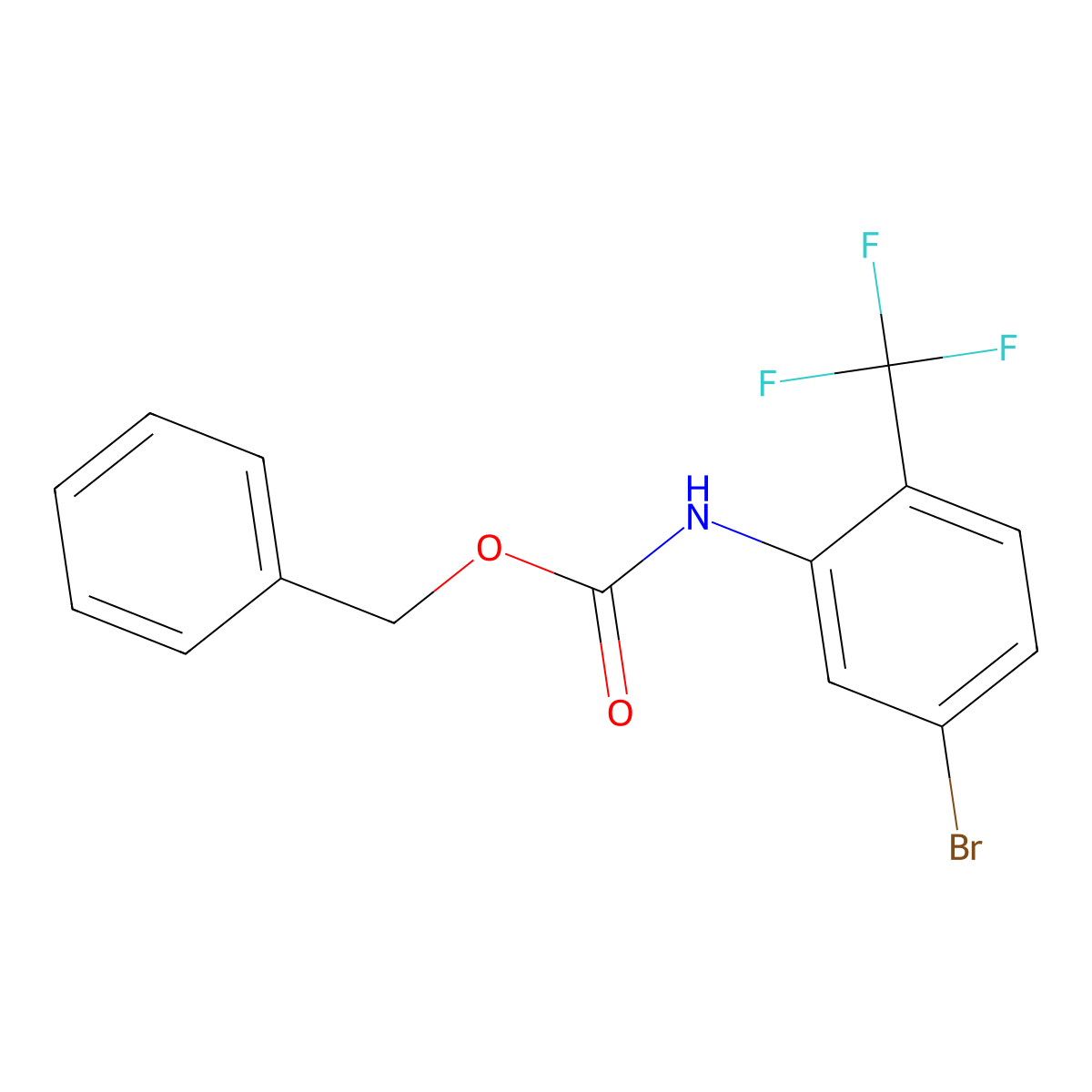 benzyl N-[5-bromo-2-(trifluoromethyl)phenyl]carbamate molecular structure, CAS 2680799-53-3