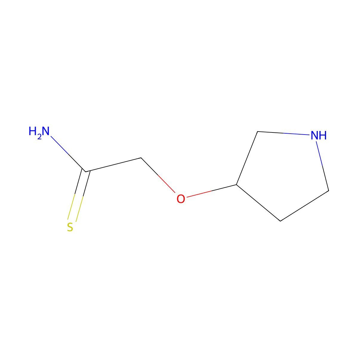 2-(Pyrrolidin-3-yloxy)ethanethioamide molecular structure, CAS 2680799-55-5
