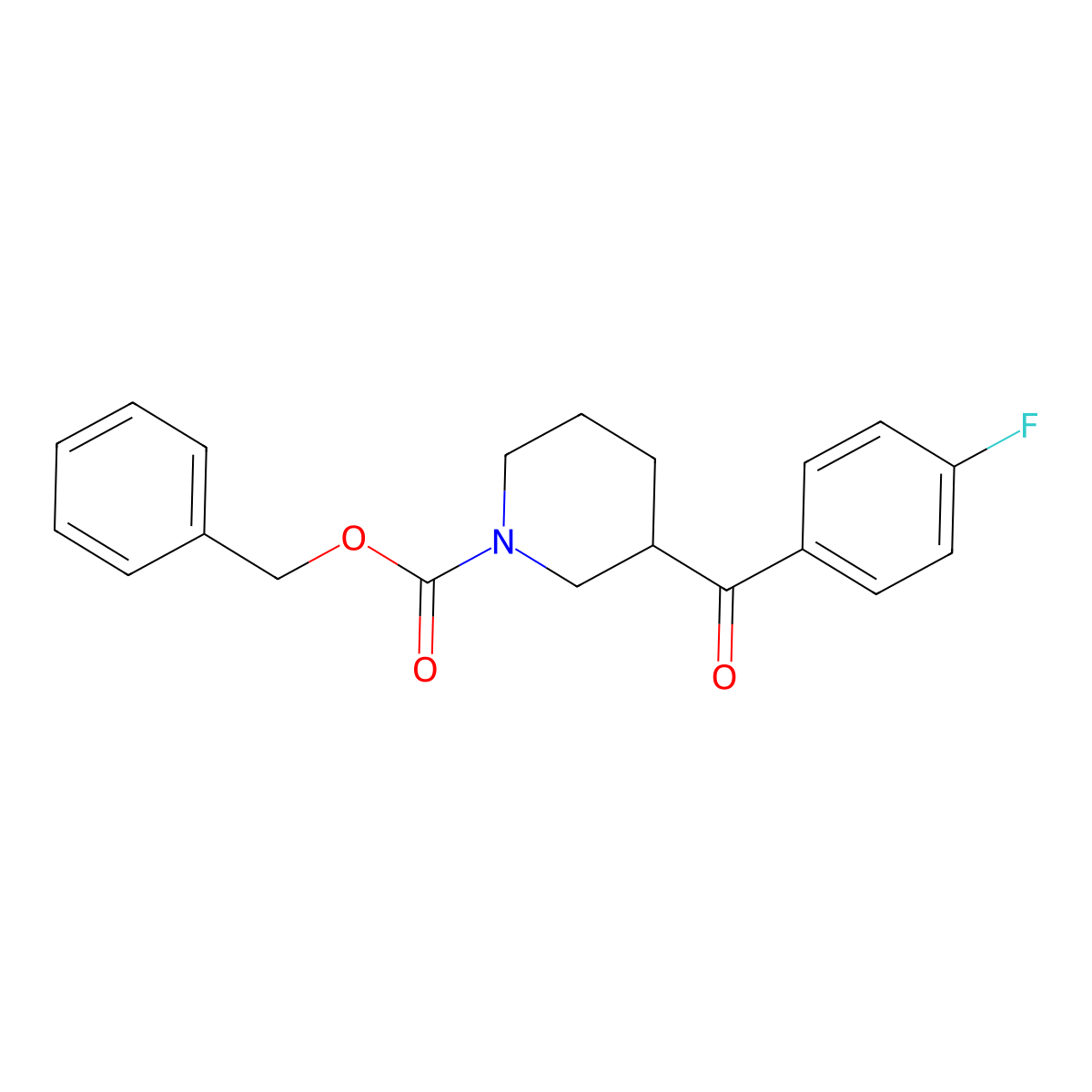 Benzyl 3-(4-fluorobenzoyl)piperidine-1-carboxylate molecular structure, CAS 2680799-58-8