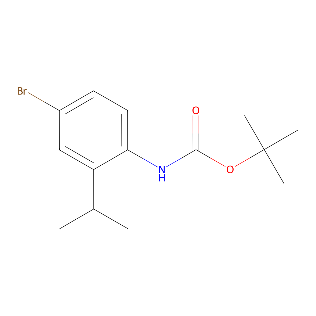 tert-butyl N-[4-bromo-2-(propan-2-yl)phenyl]carbamate molecular structure, CAS 2680799-65-7