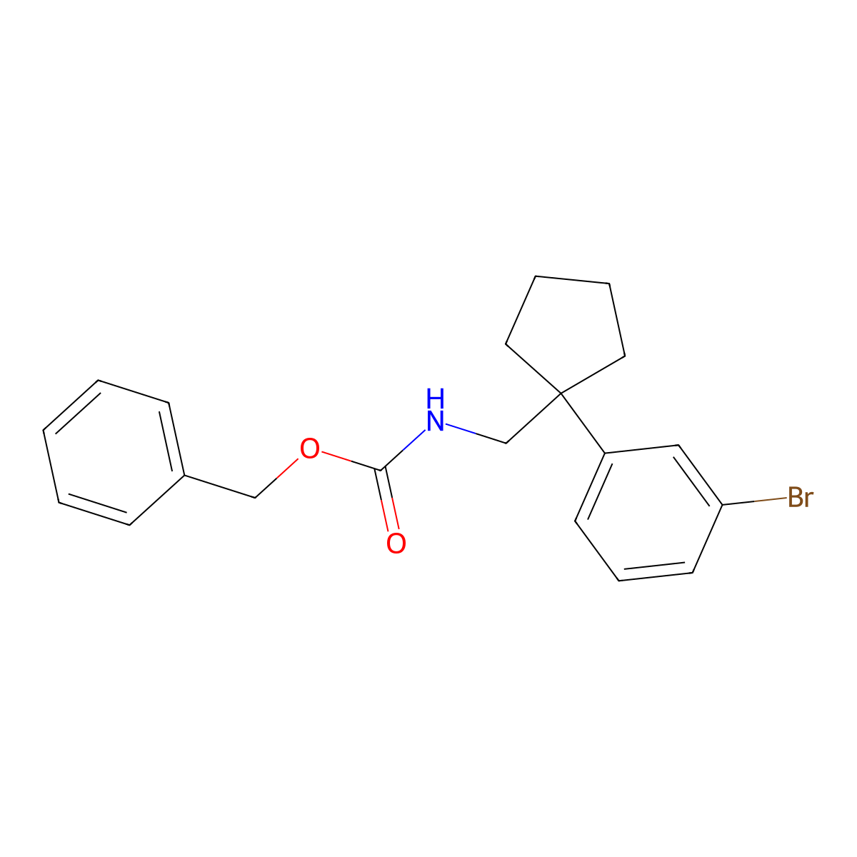 benzyl N-{[1-(3-bromophenyl)cyclopentyl]methyl}carbamate molecular structure, CAS 2680799-69-1
