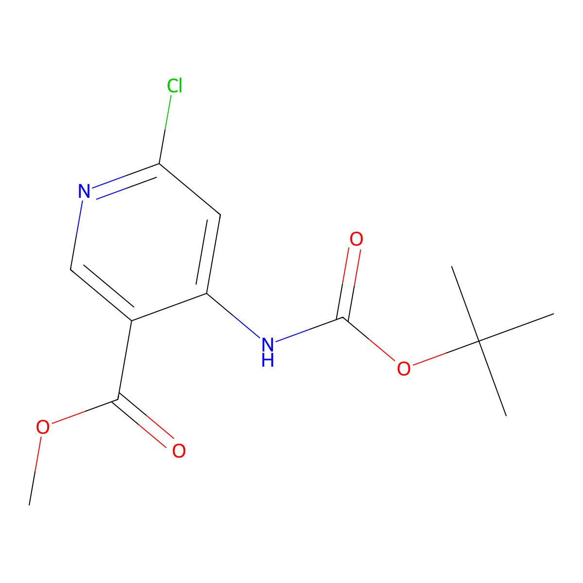 Methyl 4-{[(tert-butoxy)carbonyl]amino}-6-chloropyridine-3-carboxylate molecular structure, CAS 2680799-70-4