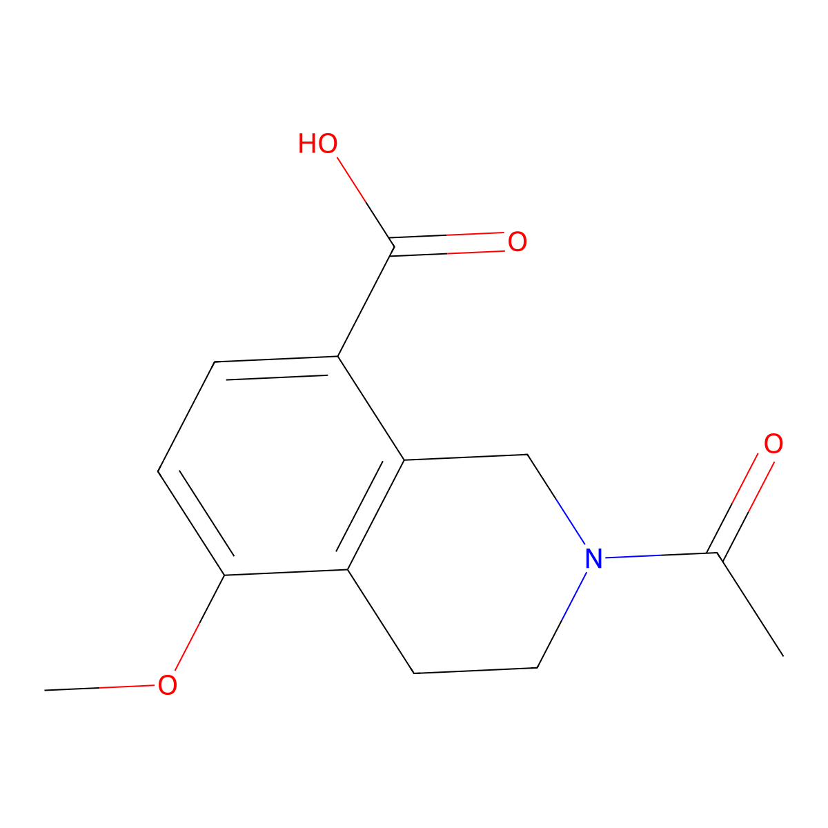 2-Acetyl-5-methoxy-1,2,3,4-tetrahydroisoquinoline-8-carboxylic acid molecular structure, CAS 2680799-71-5