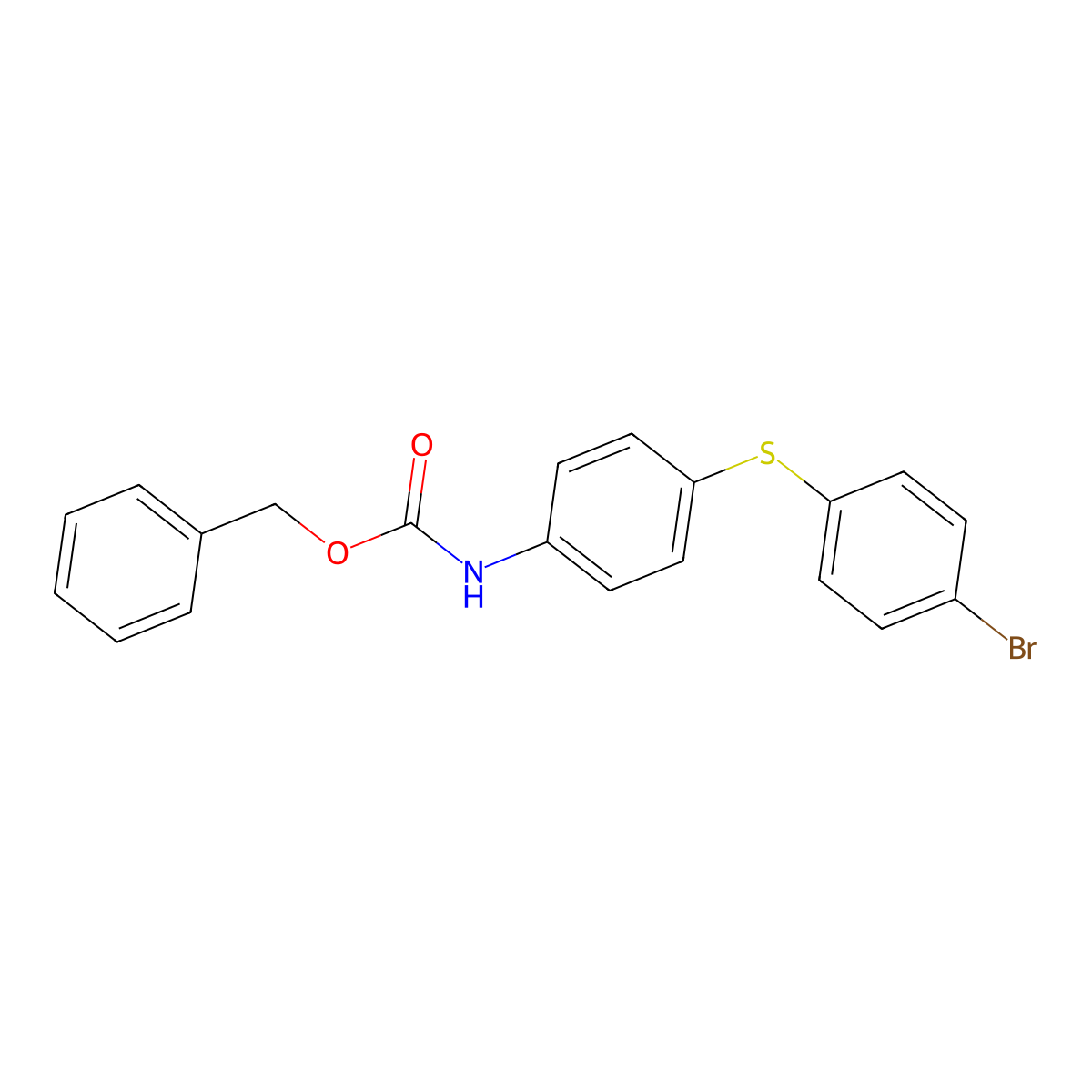benzyl N-{4-[(4-bromophenyl)sulfanyl]phenyl}carbamate molecular structure, CAS 2680799-81-7