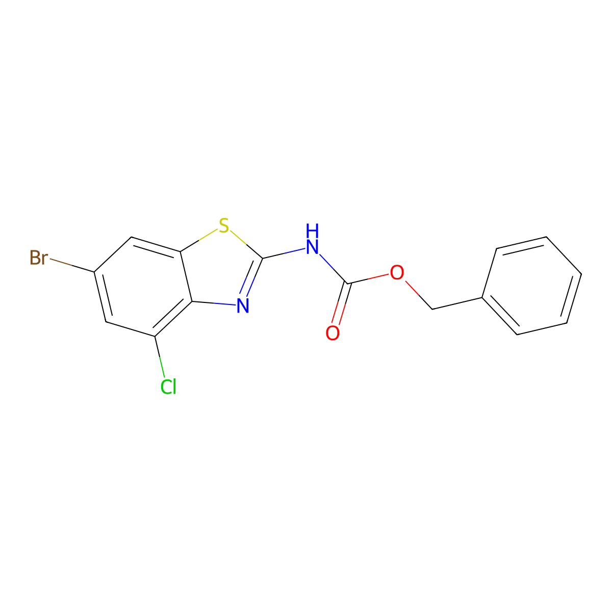 benzyl N-(6-bromo-4-chloro-1,3-benzothiazol-2-yl)carbamate molecular structure, CAS 2680799-82-8