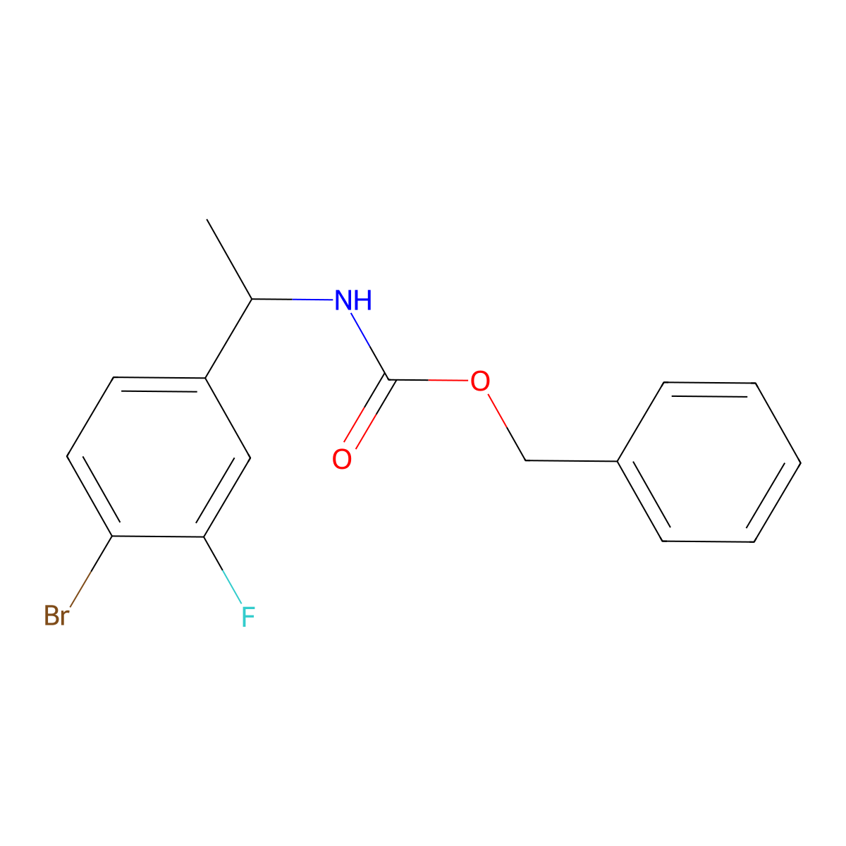benzyl N-[1-(4-bromo-3-fluorophenyl)ethyl]carbamate molecular structure, CAS 2680799-83-9