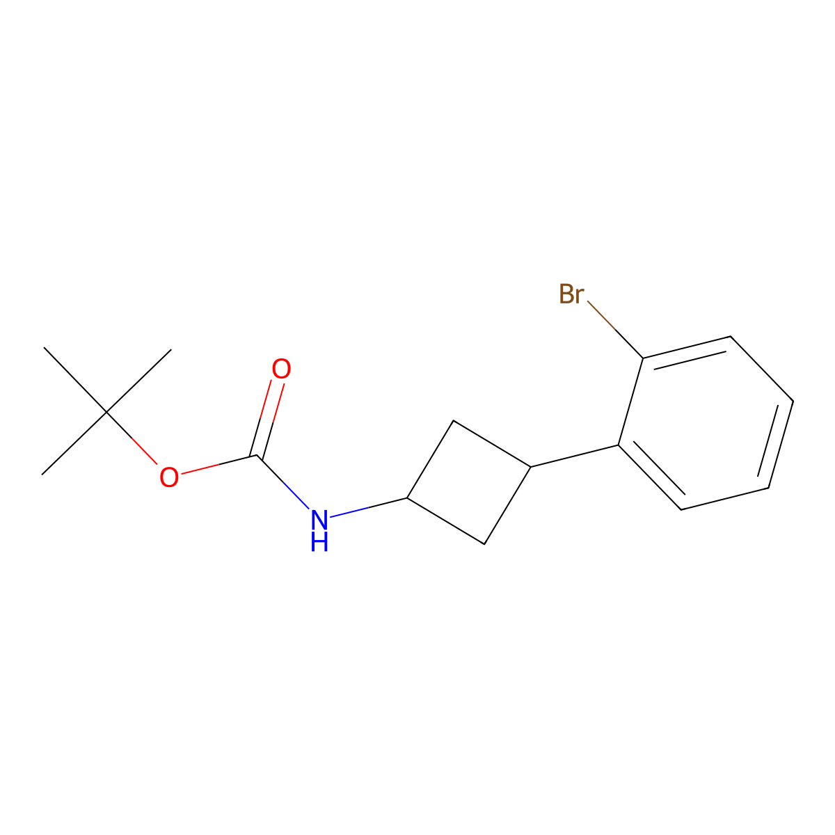tert-butyl N-[3-(2-bromophenyl)cyclobutyl]carbamate molecular structure, CAS 2680799-88-4