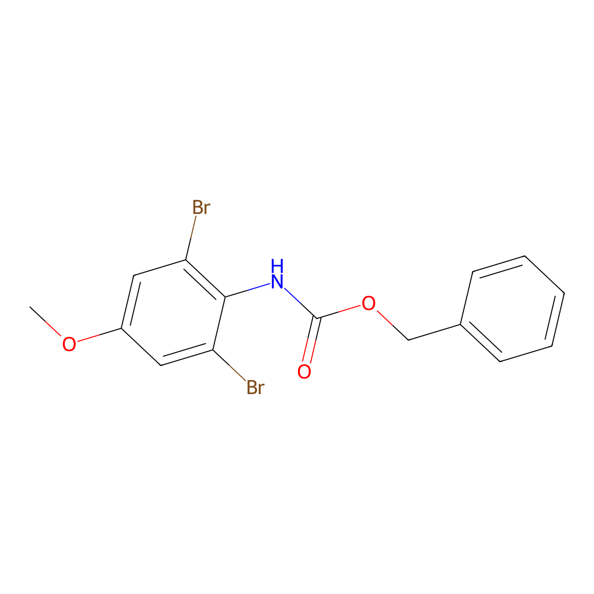 benzyl N-(2,6-dibromo-4-methoxyphenyl)carbamate molecular structure, CAS 2680799-92-0