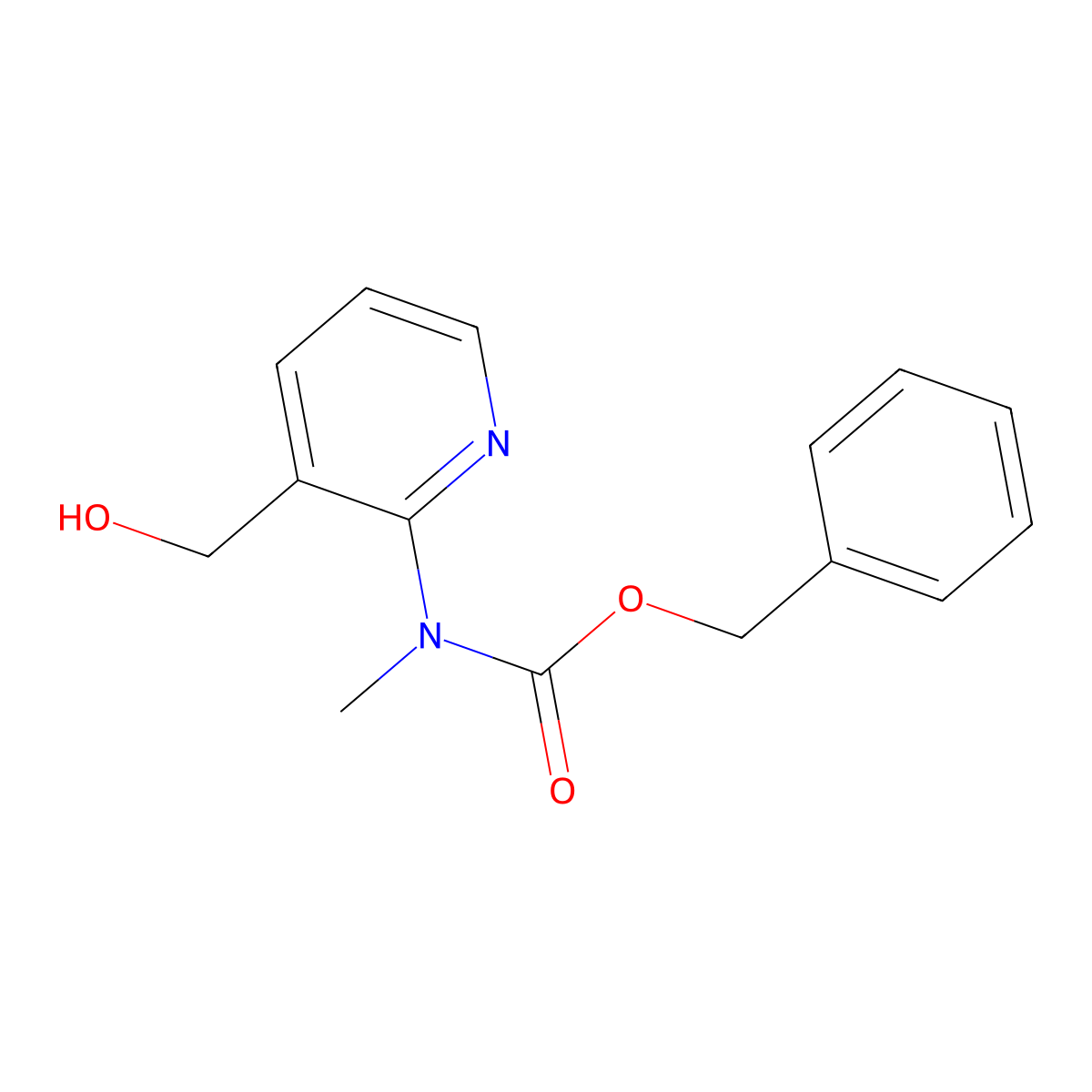 benzyl N-[3-(hydroxymethyl)pyridin-2-yl]-N-methylcarbamate molecular structure, CAS 2680799-93-1