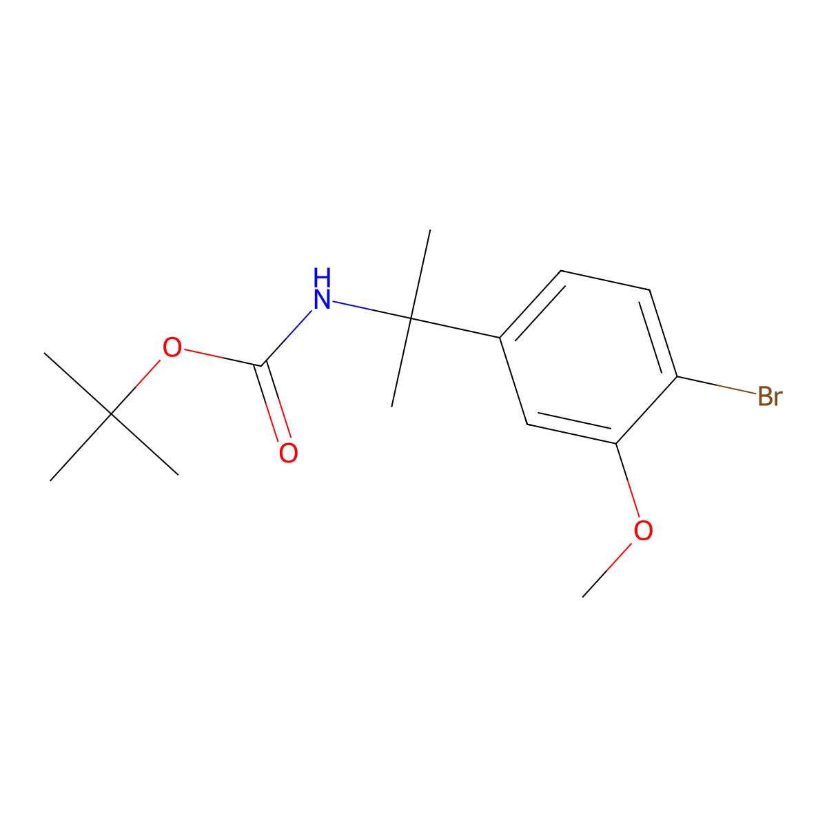 tert-butyl N-[2-(4-bromo-3-methoxyphenyl)propan-2-yl]carbamate molecular structure, CAS 2680799-95-3