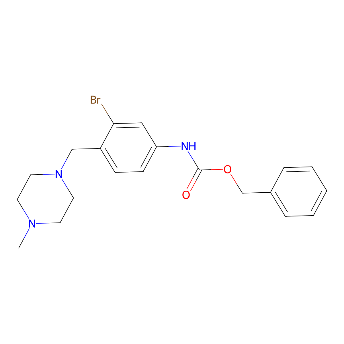 benzyl N-{3-bromo-4-[(4-methylpiperazin-1-yl)methyl]phenyl}carbamate molecular structure, CAS 2680799-96-4