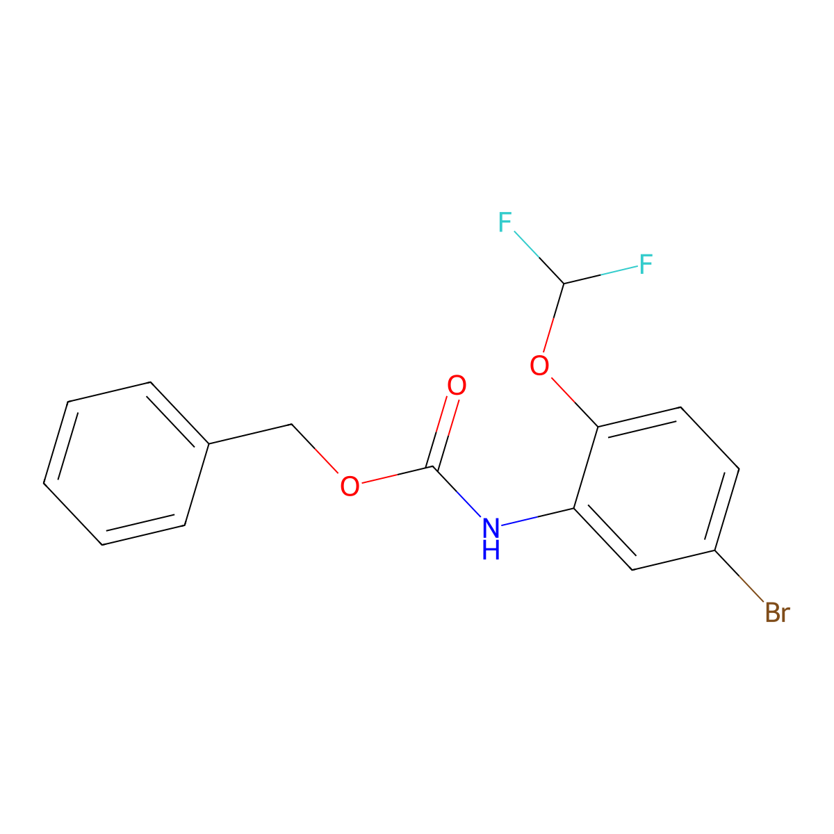benzyl N-[5-bromo-2-(difluoromethoxy)phenyl]carbamate molecular structure, CAS 2680799-99-7