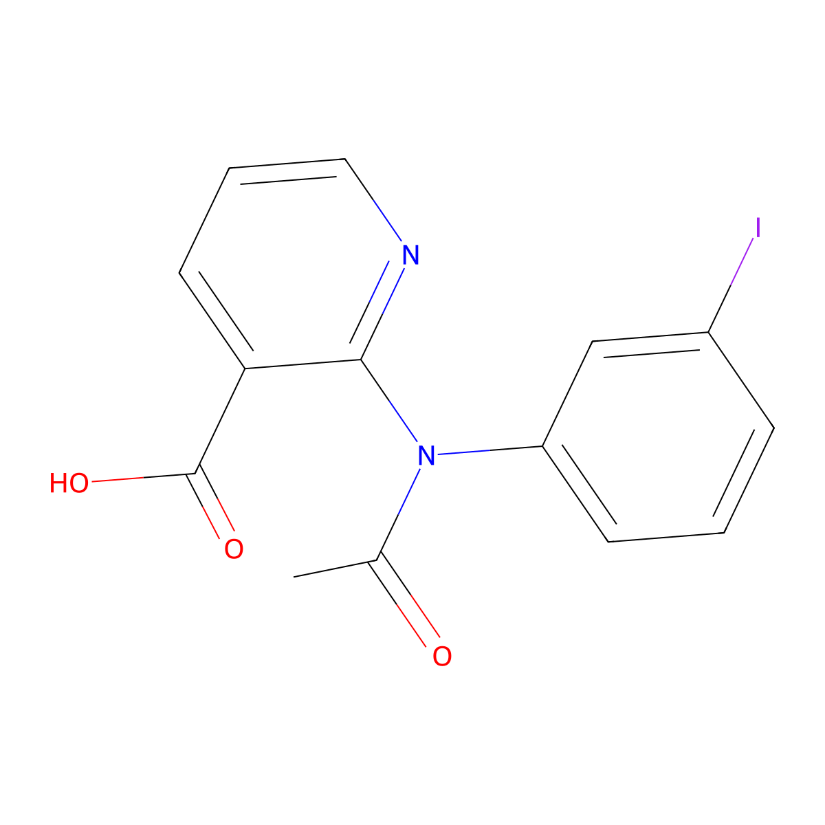 2-[N-(3-iodophenyl)acetamido]pyridine-3-carboxylic acid molecular structure, CAS 2680800-03-5