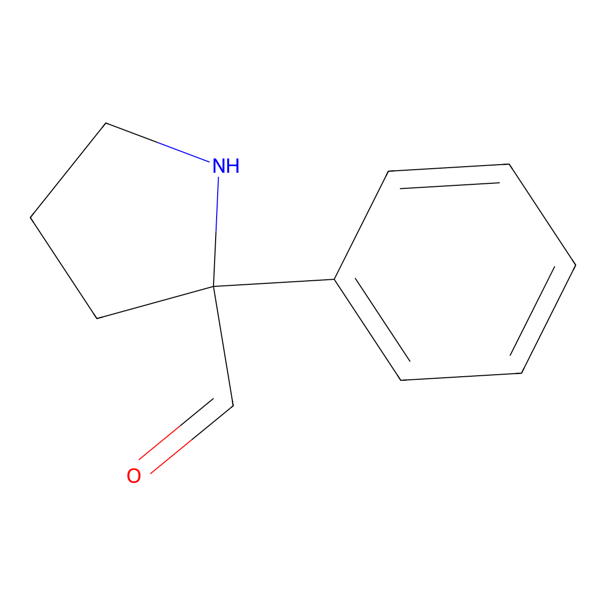 2-Phenylpyrrolidine-2-carbaldehyde molecular structure, CAS 2680800-09-1