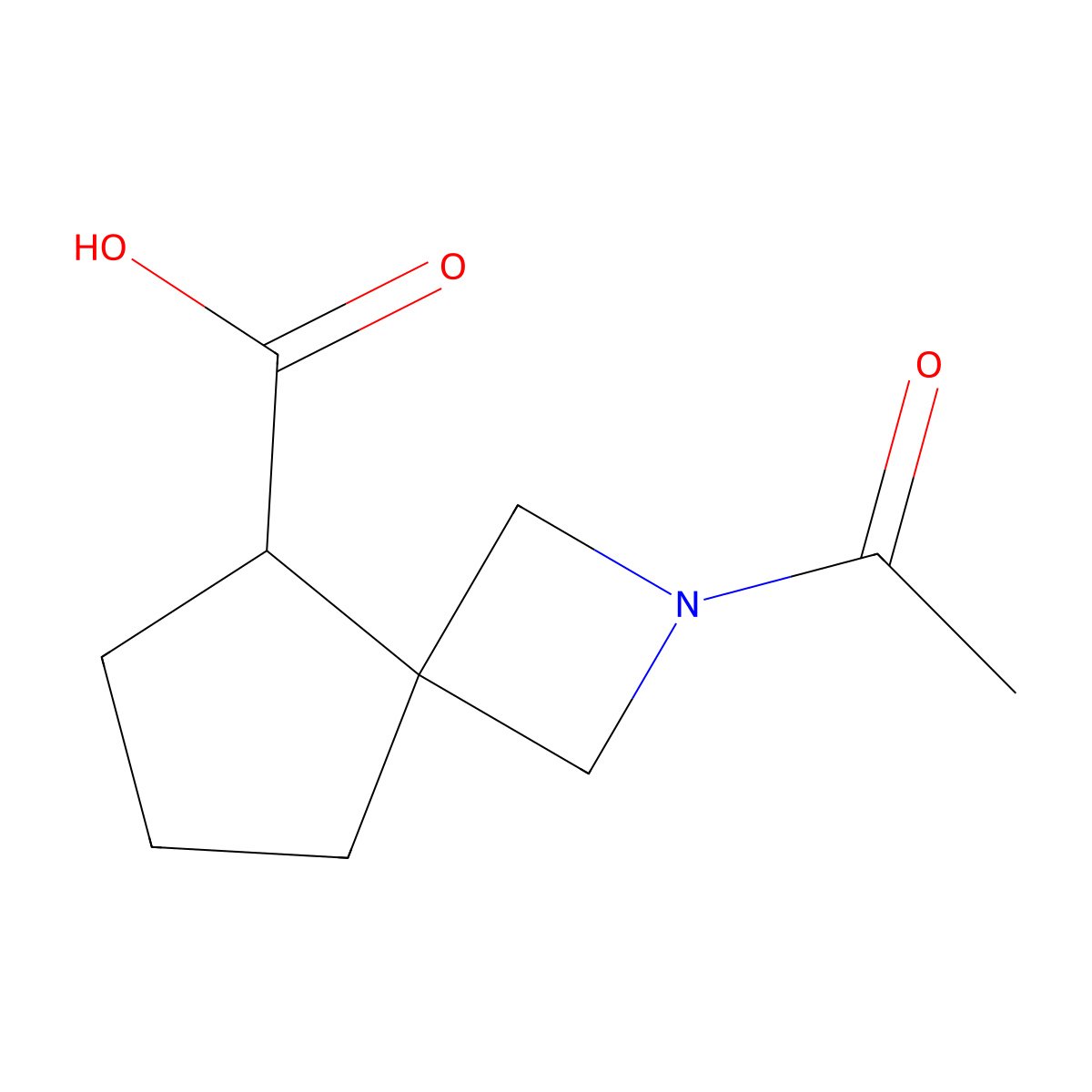 2-Acetyl-2-azaspiro[3.4]octane-5-carboxylic acid molecular structure, CAS 2680800-18-2