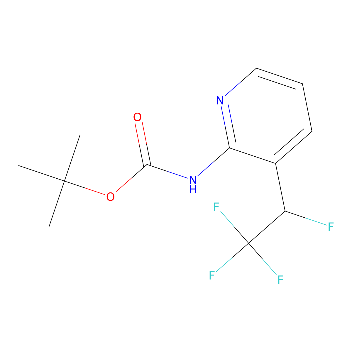 tert-butyl N-[3-(1,2,2,2-tetrafluoroethyl)pyridin-2-yl]carbamate molecular structure, CAS 2680800-31-9