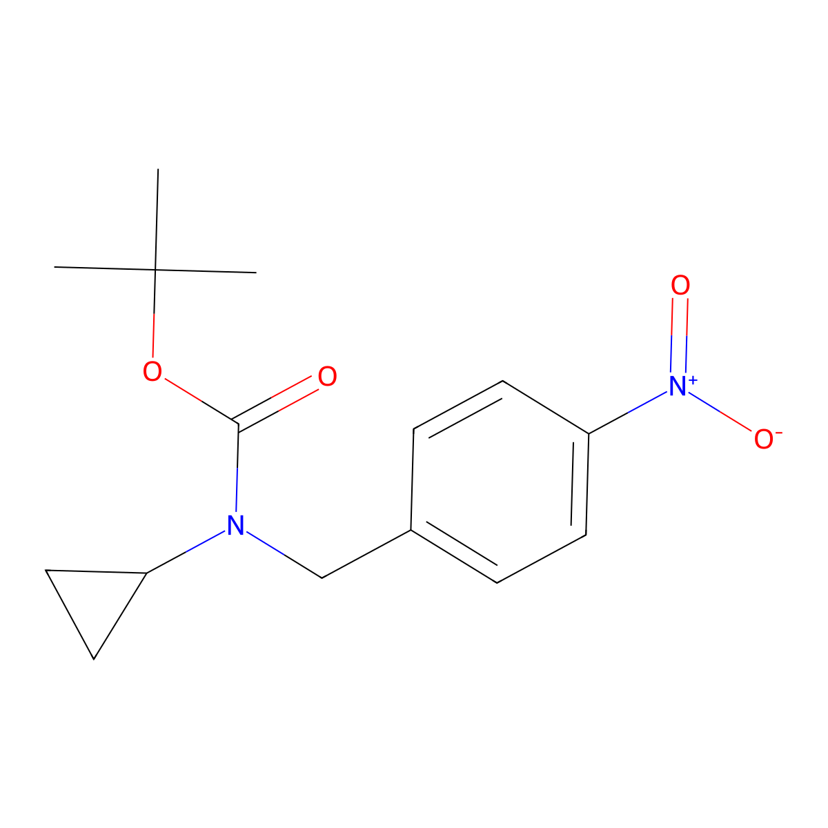 tert-butyl N-cyclopropyl-N-[(4-nitrophenyl)methyl]carbamate molecular structure, CAS 2680800-35-3