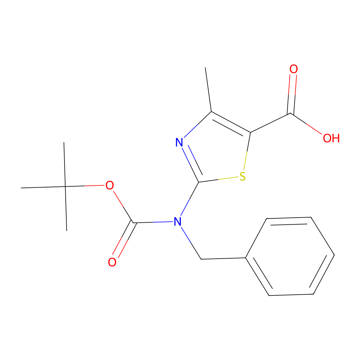 2-{Benzyl[(tert-butoxy)carbonyl]amino}-4-methyl-1,3-thiazole-5-carboxylic acid molecular structure, CAS 2680800-41-1