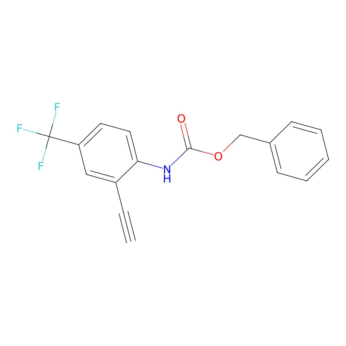 benzyl N-[2-ethynyl-4-(trifluoromethyl)phenyl]carbamate molecular structure, CAS 2680800-45-5