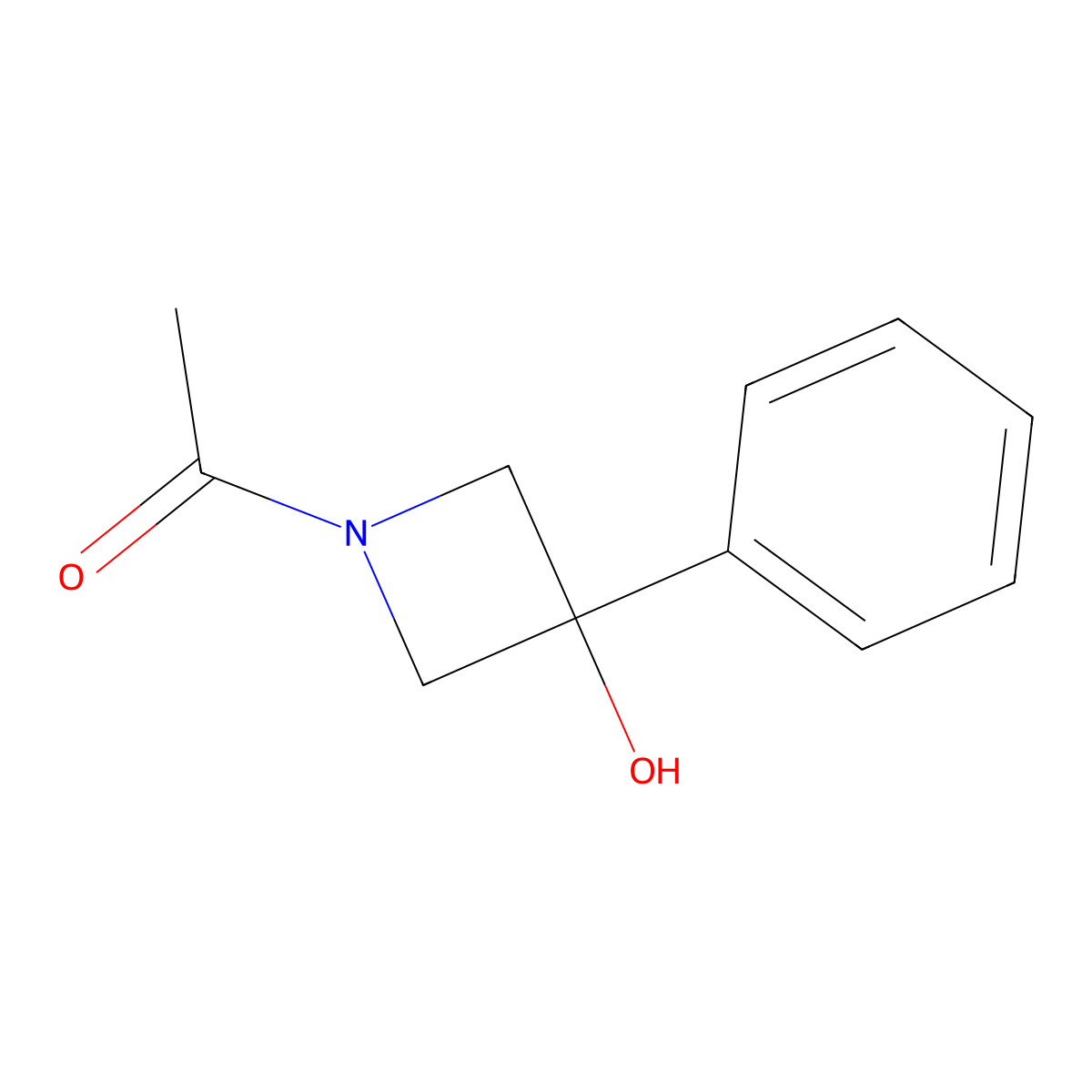1-(3-Hydroxy-3-phenylazetidin-1-yl)ethan-1-one molecular structure, CAS 2680800-65-9