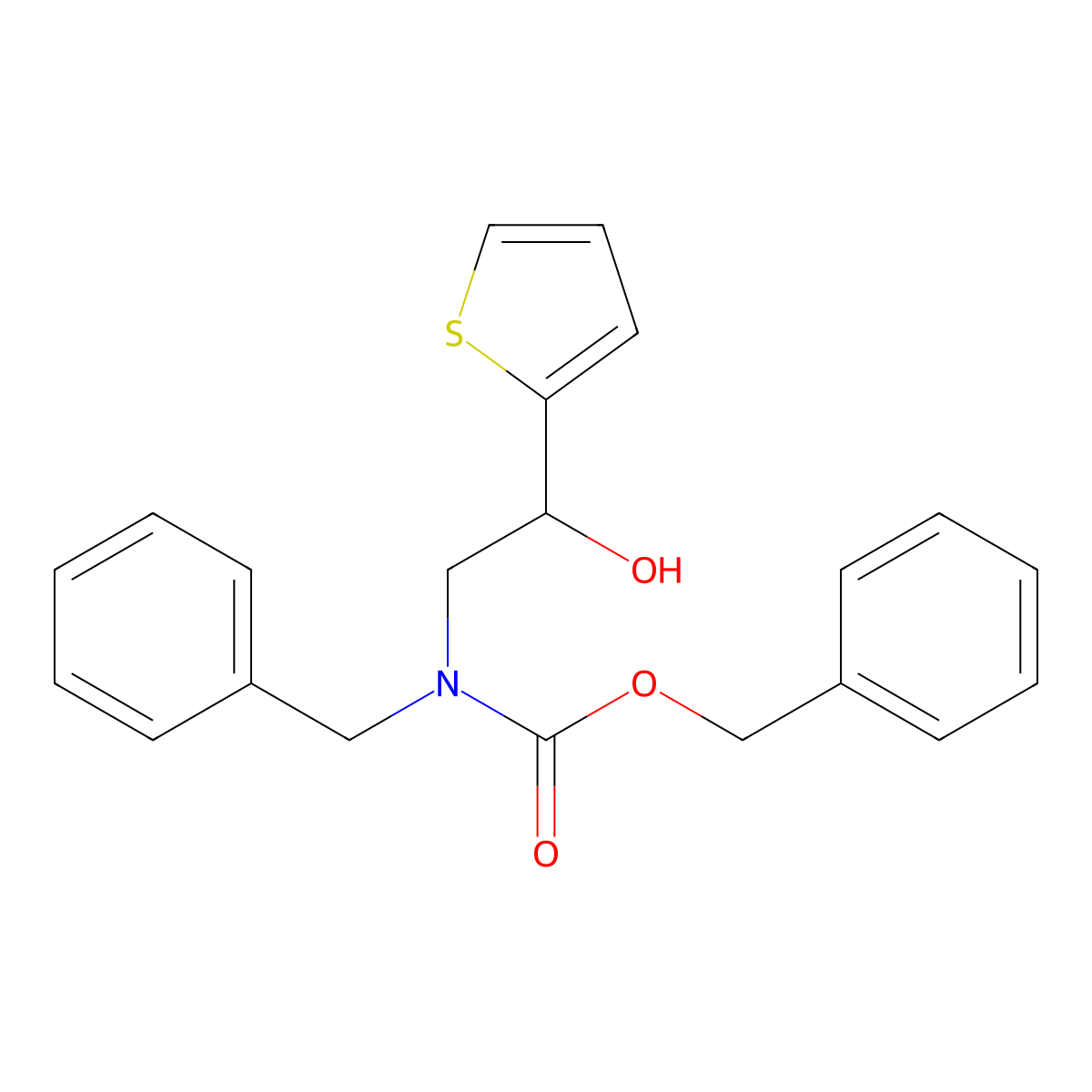 benzyl N-benzyl-N-[2-hydroxy-2-(thiophen-2-yl)ethyl]carbamate molecular structure, CAS 2680800-66-0