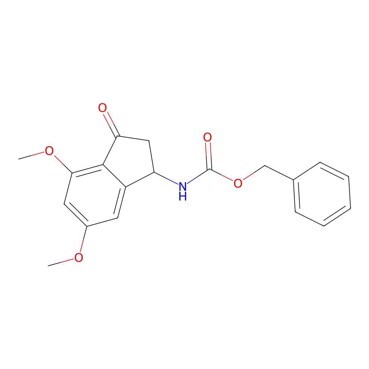 benzyl N-(4,6-dimethoxy-3-oxo-2,3-dihydro-1H-inden-1-yl)carbamate molecular structure, CAS 2680800-69-3