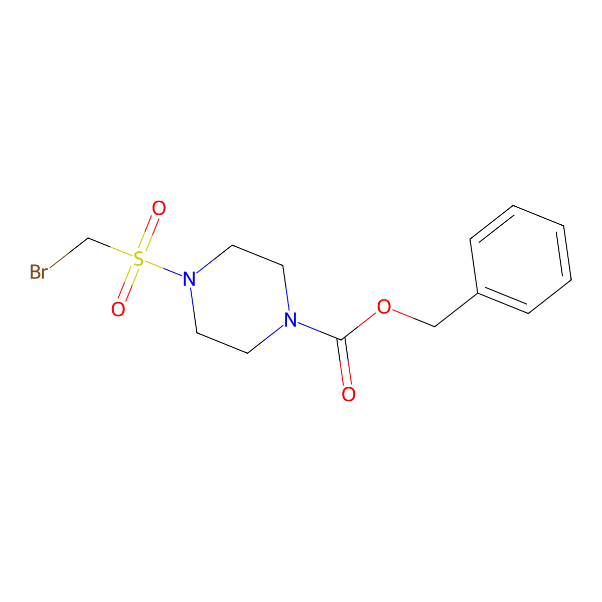 Benzyl 4-bromomethanesulfonylpiperazine-1-carboxylate molecular structure, CAS 2680800-82-0