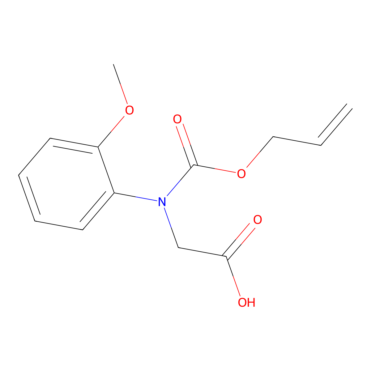 2-[(2-Methoxyphenyl)[(prop-2-en-1-yloxy)carbonyl]amino]acetic acid molecular structure, CAS 2680800-85-3