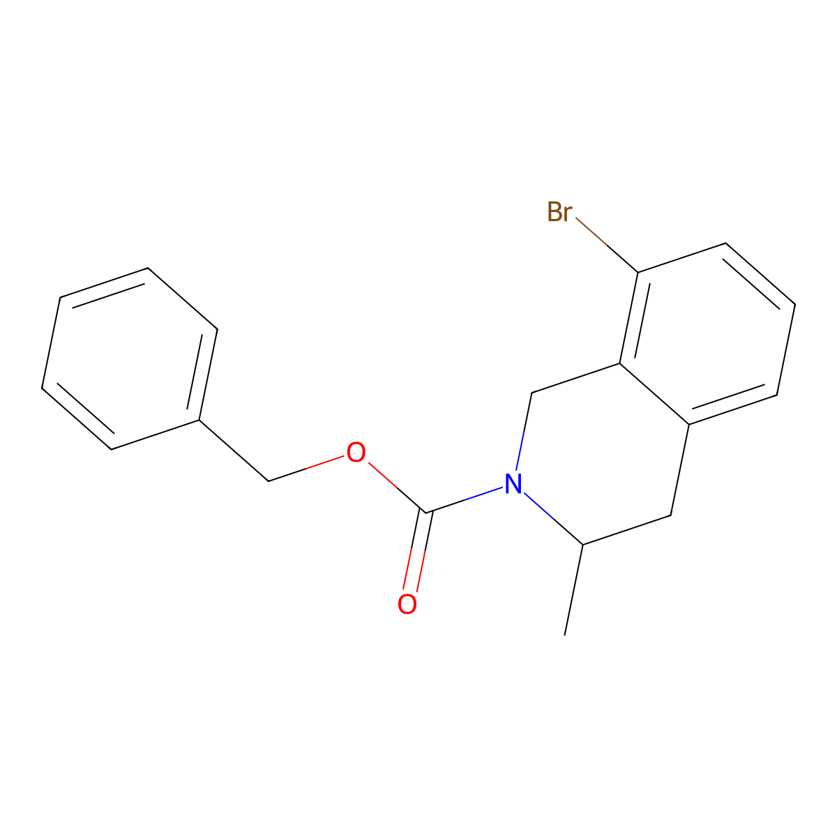 Benzyl 8-bromo-3-methyl-1,2,3,4-tetrahydroisoquinoline-2-carboxylate molecular structure, CAS 2680800-86-4