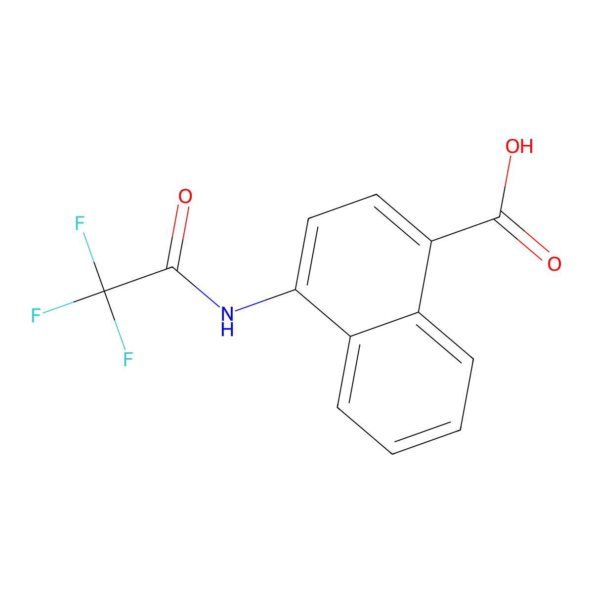 4-(2,2,2-Trifluoroacetamido)naphthalene-1-carboxylic acid molecular structure, CAS 2680800-90-0