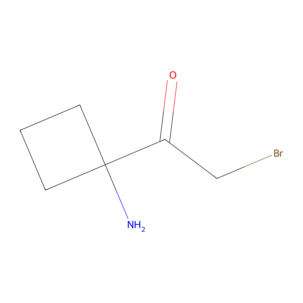 1-(1-Aminocyclobutyl)-2-bromoethan-1-one molecular structure, CAS 2680800-93-3