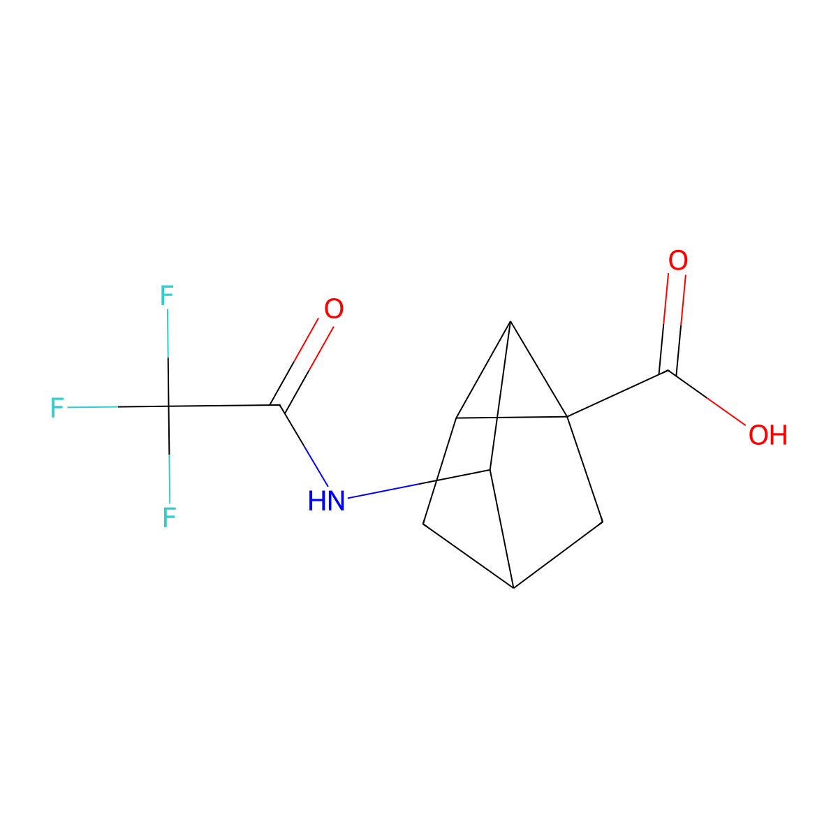 3-(2,2,2-Trifluoroacetamido)tricyclo[2.2.1.0,2,6]heptane-1-carboxylic acid molecular structure, CAS 2680800-97-7